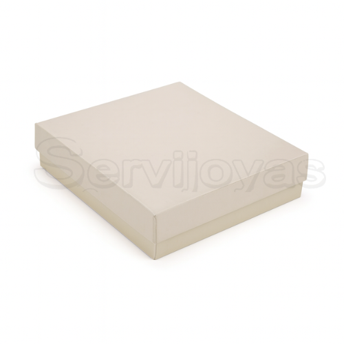 Caja Cuadrada para Juego Grande Lino Crema Medidas: 10.2x9.2x2.5cm 1493.CR