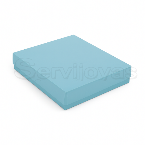 Caja Cuadrada para Juego Grande Lino Azul Claro Medidas: 10.2x9.2x2.5cm 1493.LB
