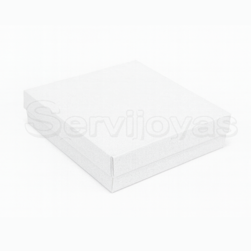 Caja Cuadrada para Juego Grande Lino Blanca Medidas: 10.2x9.2x2.5cm 1493.WH