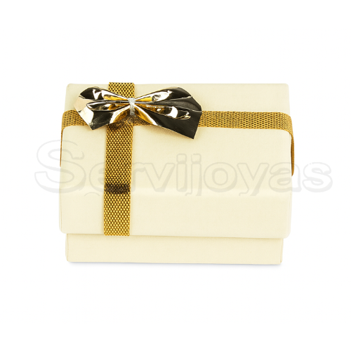 Caja Regalo Aretes Chicos Crema Medidas: 4.8x4.4x2.3cm 1602.CR