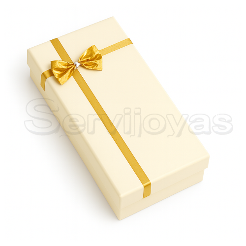 Caja Regalo Collar Crema Medidas: 12.7x18.4x3.6cm 1606.CR