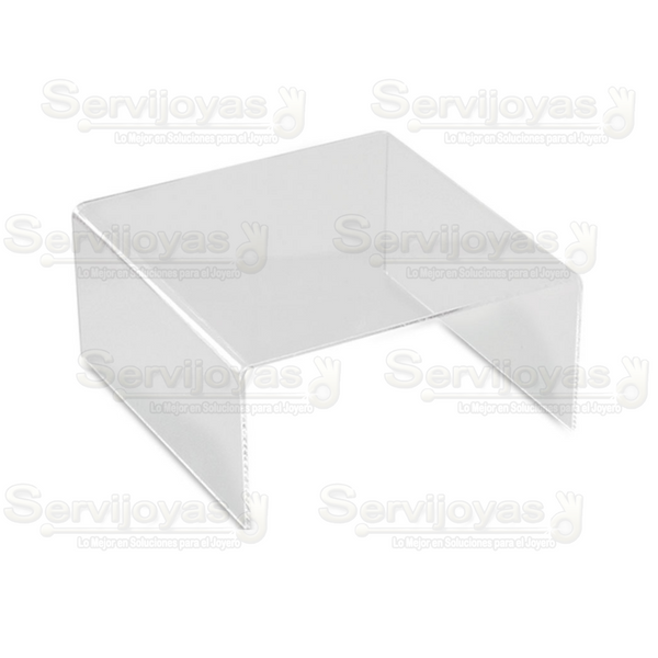 Exhibidor Acrílico Transparente Base Mediana Alta Medidas: 10x10x7cm 5450.TR