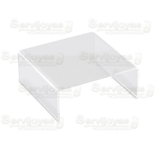 Exhibidor Acrílico Transparente Base Mediana Midi Medidas: 10x10x4cm 5451.TR