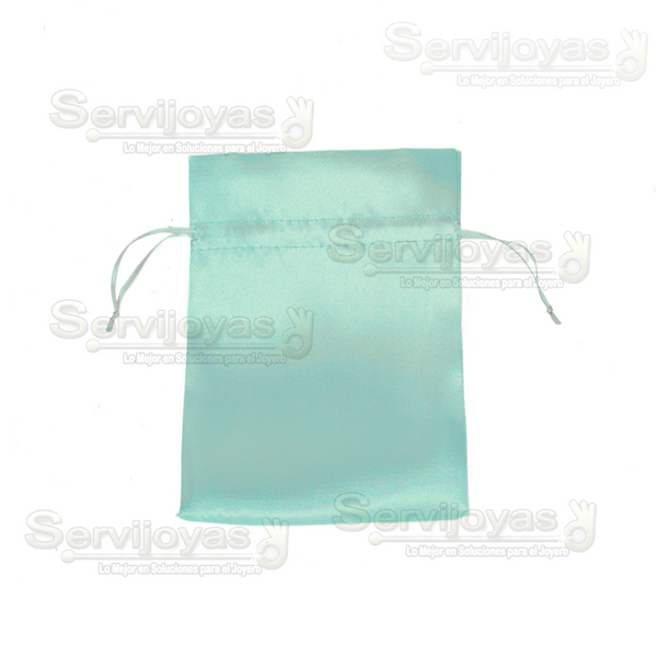 BOLSA DE SATÍN GRANDE - AQUA Medidas: 15.8x11.6cm 2582.AQ