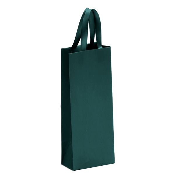 Bolsa De Papel Mate Alargada Con Listón - Esmeralda Medidas: 9x5x23cm 2813.ES