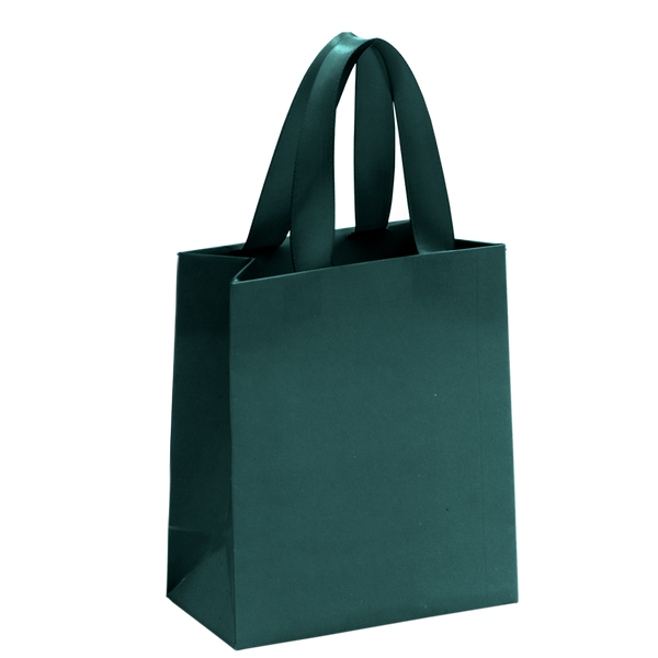 Bolsa De Papel Mate Grande Con Listón - Esmeralda Medidas: 18x9.5x22.5cm 2814.ES