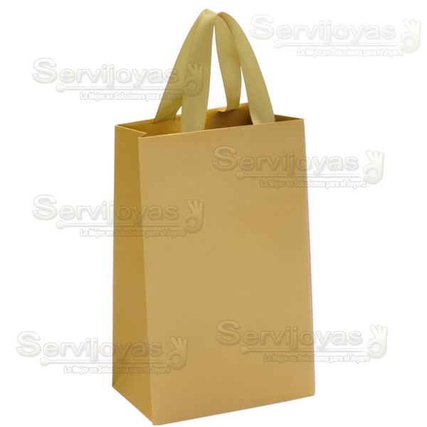 BOLSA DE PAPEL MATE JUMBO CON LISTÓN -DORADO Medidas: 33x13x40cm 2816.GD