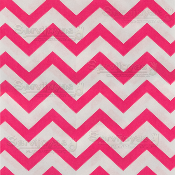 Bolsa de Papel Plana Chevron Rosa Mini (100 pzs) Medidas: 10.1x15.2cm 2820.CH/PK