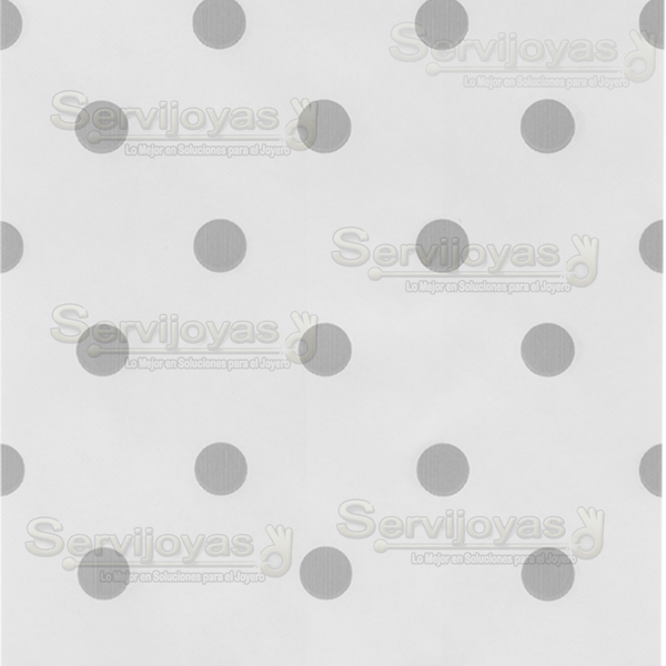 Bolsa de Papel Plana Polka Dots Blanco/Plata Mini (100 pzs) Medidas: 10.1x15.2cm 2820.WH/SL