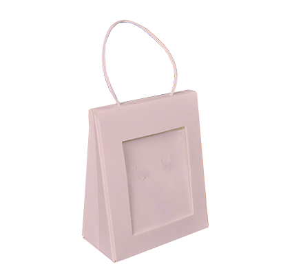 BOLSA DE CARTÓN CON VENTANA NORDIC - ROSA 2850.PK