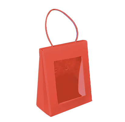 BOLSA DE CARTÓN CON VENTANA NORDIC - ROJO 2850.RD