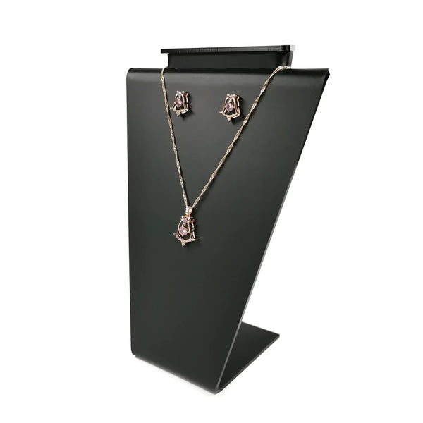 Cuello mediano de acrílico negro mate para collar y arete 330NM