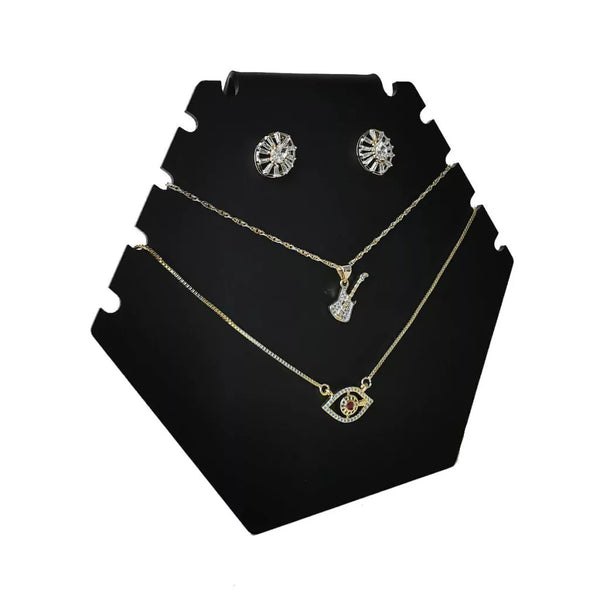 Exhibidor hexagonal de acrílico negro mate para cadenas 333NM