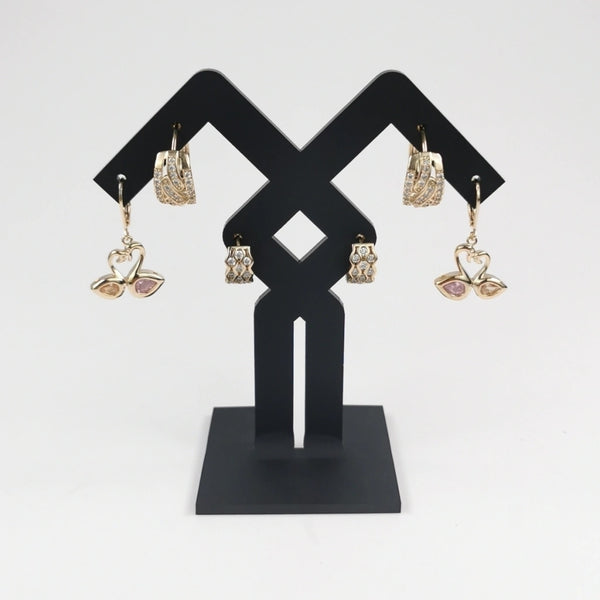 Ramita de acrílico negro mate para 3 pares de aretes Chico 338NM