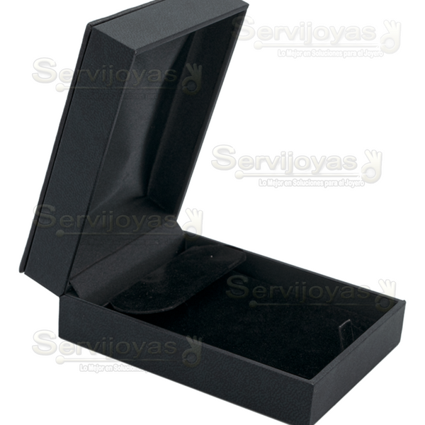 Estuche Italia Negro Arete Mediano Medidas: 6.9x8x3.2cm 4405.BK