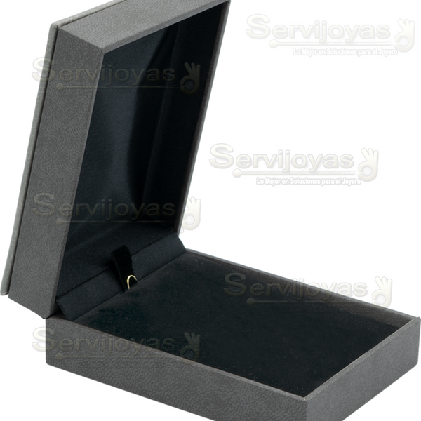 Estuche Italia Gris Cadena con Dije  Medidas: 6.9x8x3.2cm 4406.GY