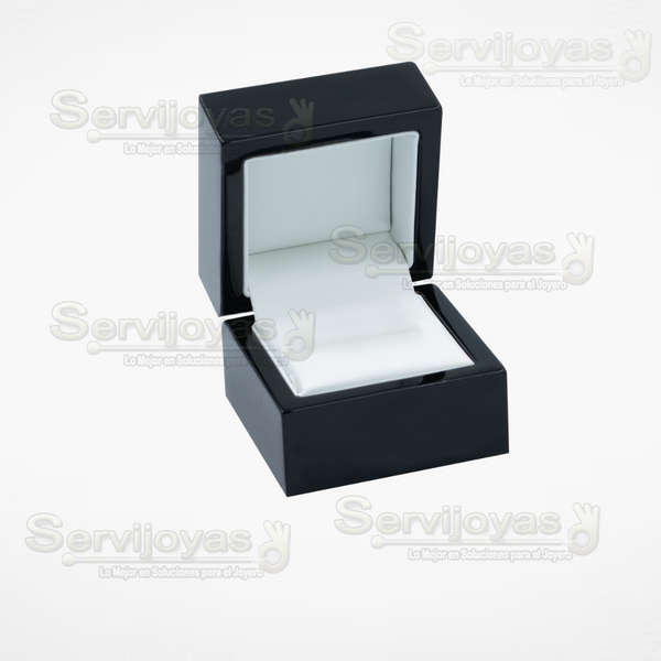 Estuche de Madera Black Negro para Anillo Medidas: 6x6x5cm 4521.BK