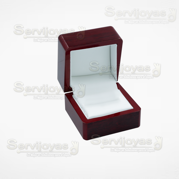 Estuche de Madera Rosewood Rojo para Anillo Medidas: 6x6x5cm 4521.RD
