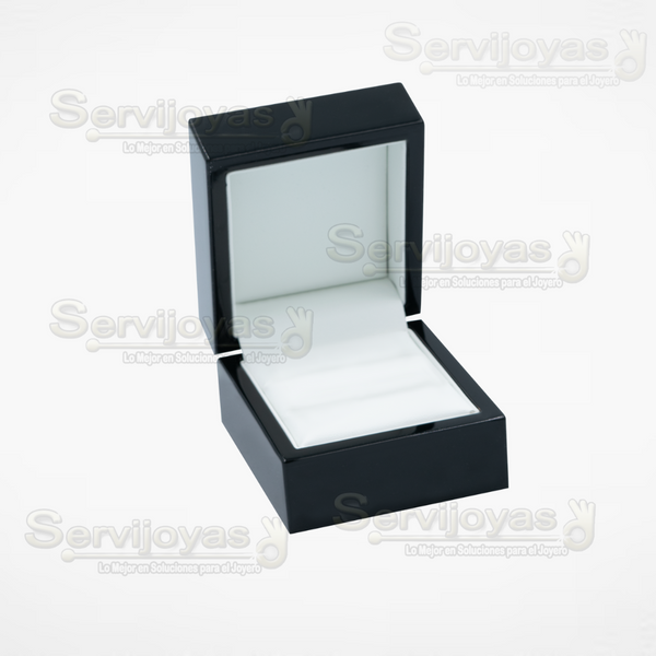Estuche de Madera Black Negro para Argollas Medidas: 7x8x5cm 4524.BK