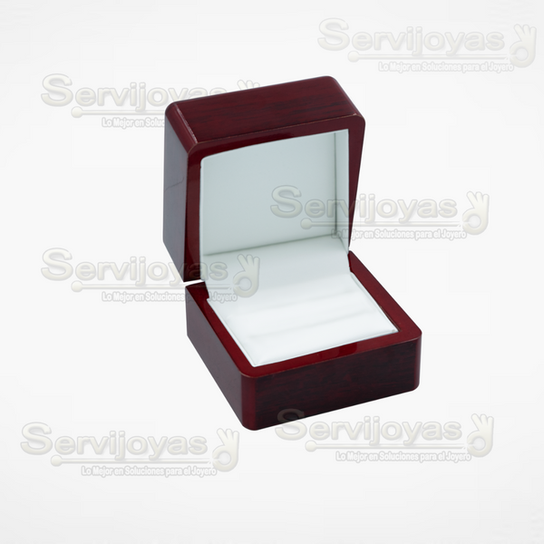 Estuche de Madera Rosewood Rojo para Argollas Medidas: 7x8x5cm 4524.RD