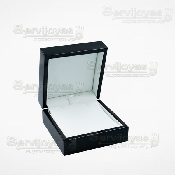 Estuche de Madera Black Negro para Cadena con Dije Medidas: 10x10x5cm 4526.BK