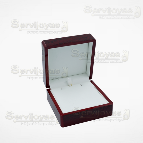 Estuche de Madera Rosewood Rojo para Cadena con Dije Medidas: 10x10x5cm 4526.RD