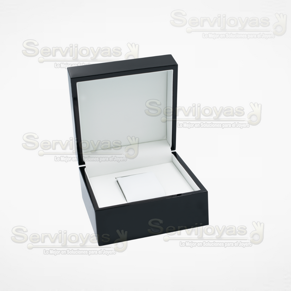 Estuche de Madera Black Negro para Reloj Medidas: 13x13x7.5cm 4528.BK