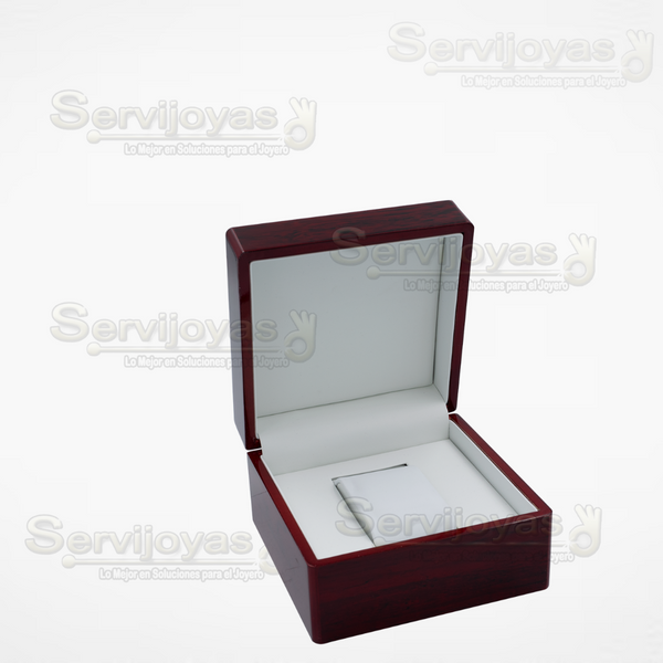 Estuche de Madera Rosewood Rojo para Reloj Medidas: 13x13x7.5cm 4528.RD