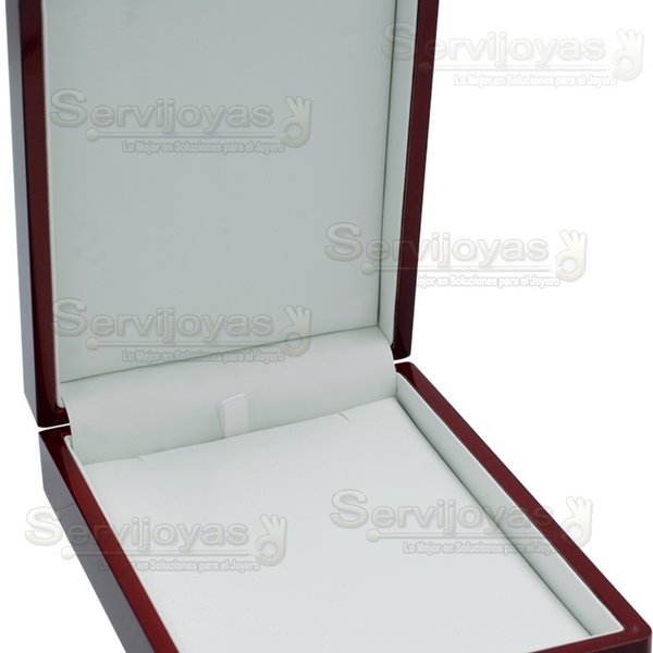 Estuche de Madera Rosewood Rojo para Collar Grande Medidas: 20x20x5cm 4530.RD