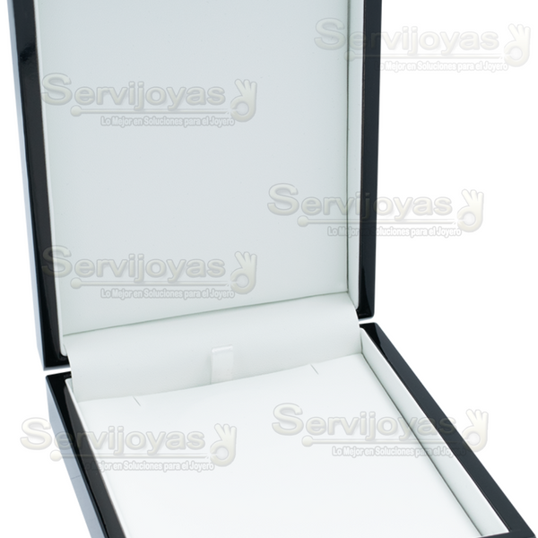 Estuche de Madera Black Negro para Gargantilla Medidas: 12x17x4cm 4532.BK