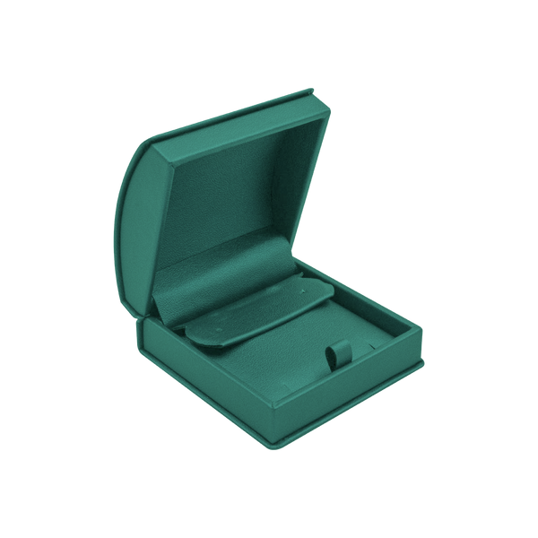 Estuche Jade Verde Esmeralda para Arete Mediano Medidas: 8.6x8.5x4.3cm 4555.ES