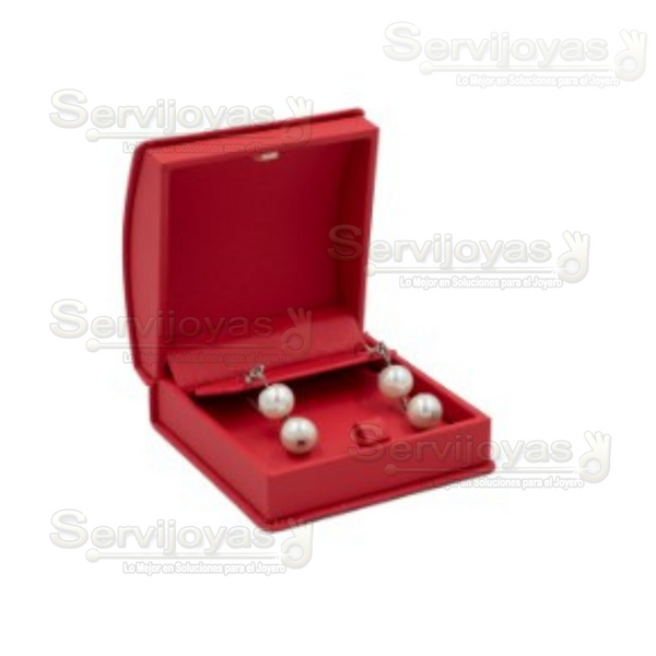 Estuche Topacio Rojo para Arete Mediano Medidas: 9x6.6x4.8cm 4555.RD