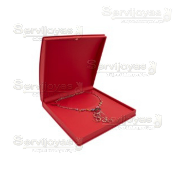 Estuche Topacio Rojo para Collar Medidas: 21x21x5.3cm 4560.RD