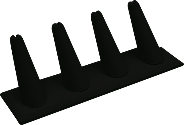 Exhibidor Velour Negro 4 Dedos para Anillo Medidas: 17x5.5x6cm 4947