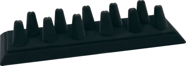Exhibidor Velour Negro 11 Dedos para Anillo Medidas: 28.3x8.5x5.4cm 4949