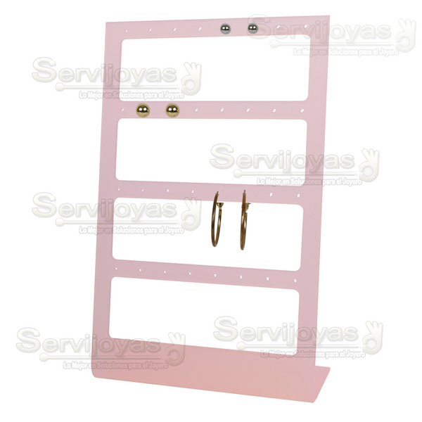 Exhibidor Acrílico Rosa 4 Niveles para Aretes Medidas: 14x6.3x22cm 5321.PK