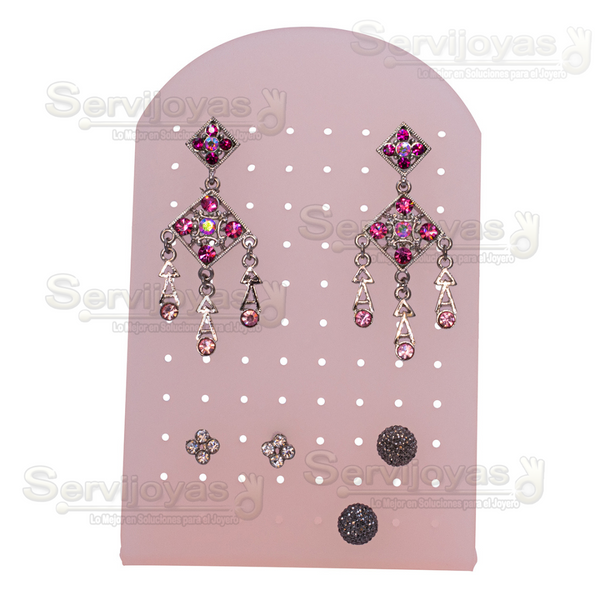 Exhibidor Acrílico Rosa para 44 Pares de Broqueles Medidas: 9x4.3x15.5cm 5322.PK