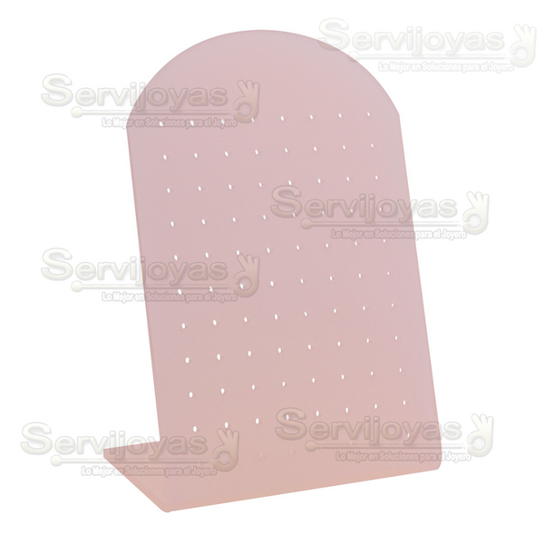 Exhibidor Acrílico Rosa para 65 Pares de Broqueles Medidas: 13x5x18.5cm 5323.PK