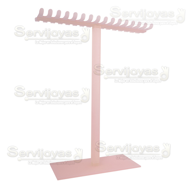Exhibidor Acrílico Rosa para Cadenas Medidas: 25x9x31cm 5327.PK