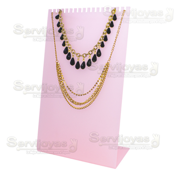 Exhibidor Acrílico Rosa para 18 Cadenas Medidas: 18x9.7x29.8cm 5331.PK