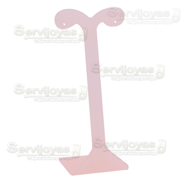 Exhibidor Acrílico Rosa "T" Grande para Aretes Medidas: 5.3x4x12.4cm 5349.PK