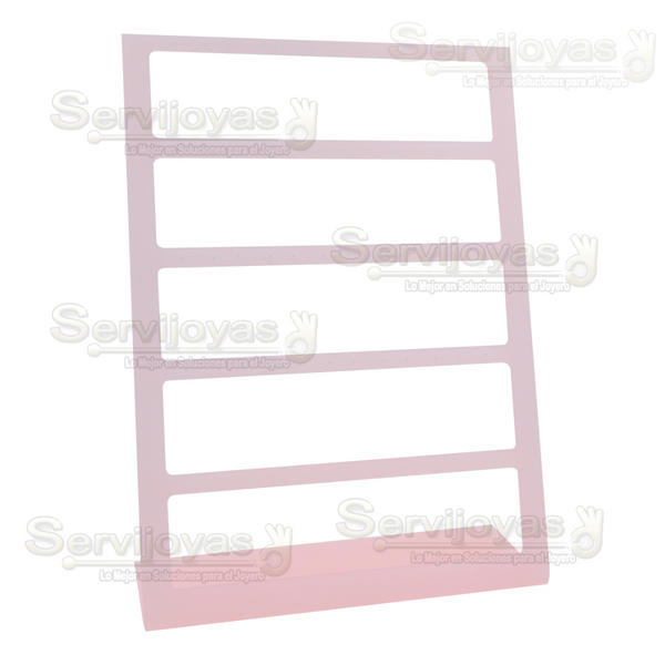 Exhibidor Acrílico Rosa 5 Niveles para Aretes Medidas: 22.3x8.5x29.6cm 5352.PK