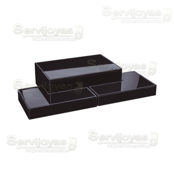 Exhibidor Acrílico Negro 3 Módulos 5359.BK