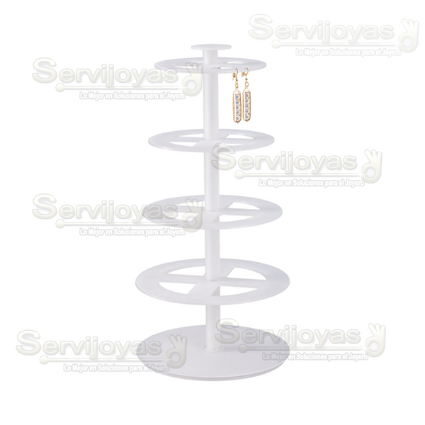 Exhibidor Acrílico Frost Giratorio para 90 Pares de Aretes Medidas: 20x20x40cm 5363.FR