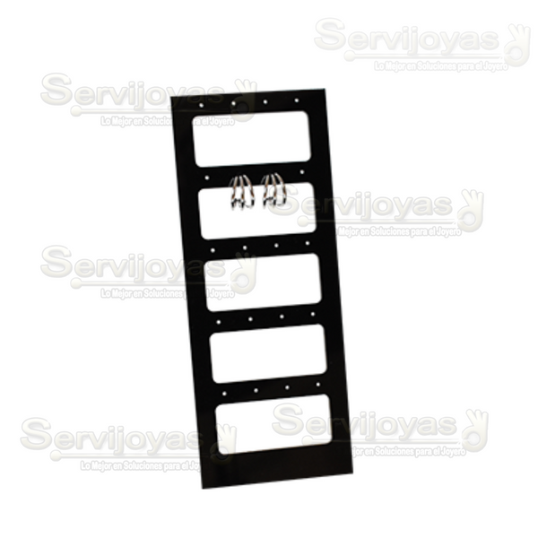 Exhibidor Acrílico Negro Base Configurable Aretes/ Coquetas Medidas: 21x7.9x20cm 5399.BK.AC