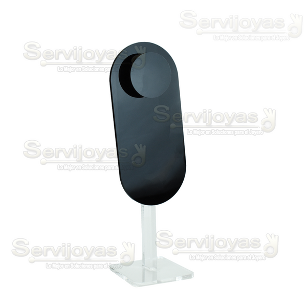 Exhibidor Acrílico Negro Cuello Flotante Grande Slim Medidas: 10x8x34.5cm 5491.BK