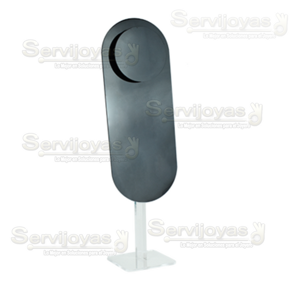 Exhibidor Acrílico Negro Cuello Flotante Chico Medidas: 8.5x8x27.4cm 5492.BK