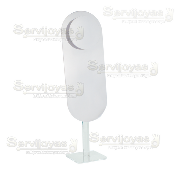 Exhibidor Acrílico Frost Cuello Flotante Chico Medidas: 8.5x8x27.4cm 5492.FR
