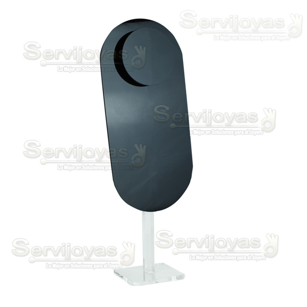 Exhibidor Acrílico Negro Cuello Flotante Chico Slim Medidas: 7.2x8x27.2cm 5493.BK