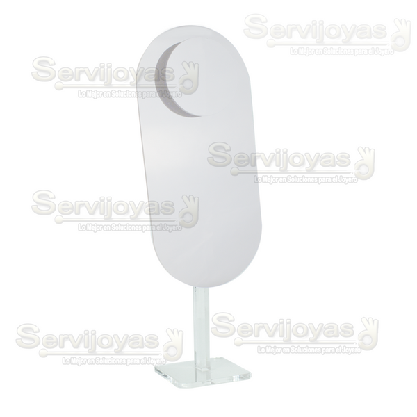 Exhibidor Acrílico Frost Cuello Flotante Chico Slim Medidas: 7.2x8x27.2cm 5493.FR